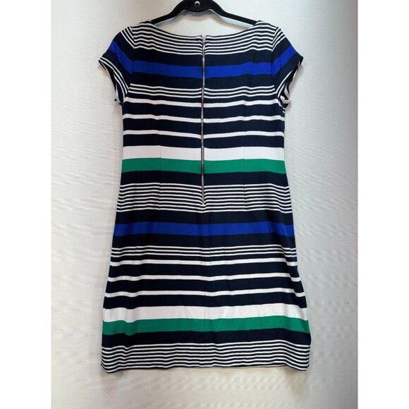 Banana Republic Womens Sheath Dress Suze 8 Multicolor Striped Short Sleeve - Picture 9 of 12